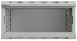 Lanberg WF03-5304-10S 19" 4U SZÉL: 540mm MÉLY: 350mm MAG: 281mm lapraszerelt üvegajtós szürke fali rack szekrény (WF03-5304-10S) - officedepot