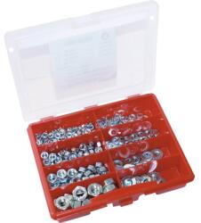 Dresselhaus Set piulițe hexagonale & șaibe plate Dresselhaus DIN934 & DIN125 oțel zincat, 380 piese (0/4499/000/6004/06)