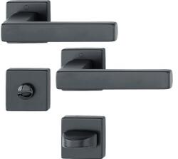 Hoppe Mânere cu rozetă ușă baie/toaletă (WC) Hoppe Toulon, aluminiu negru mat (59492)