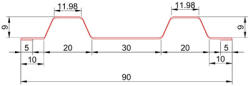 SMART Șipcă metalică gard SMART dublu vopsită 1500x90x0, 60 mm gri antracit semi-mat RAL 7016 (J17016HI615)