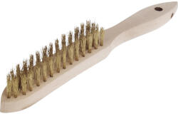 LESSMANN Perie de sârmă alămită Lessmann 290mm, 3 rânduri, mâner din lemn (107.631.HB)