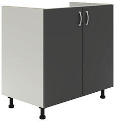 haaus Mască chiuvetă bucătărie 80 cm, 2 uși, alb/antracit (912710)