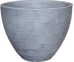 Geli Ghiveci striat geli, plastic, Ø 40 h 31 cm, gri (15303158)