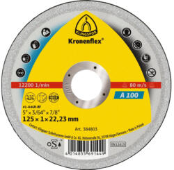 Klingspor Disc debitare metal, oțel, inox Klingspor Kronenflex A100 EXTRA Ø115x1x22, 23 mm (384801)