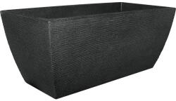 Geli Ghiveci cu striații Geli plastic 80x40x34 cm antracit (15908038)