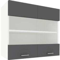 haaus Corp superior bucătărie Karo cu ușă de sticlă 80 cm, alb/antracit (917548)