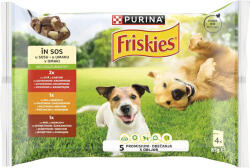 Friskies Hrană umedă pentru câini PURINA Friskies Adult cu pui și morcovi, vită și cartofi, miel și morcovi în sos 4x85g (12557178)
