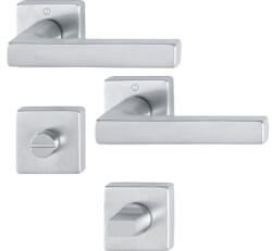 Hoppe Mânere cu rozetă ușă baie/toaletă (WC) Hoppe Dallas, crom satinat (49090)