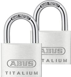ABUS Lacăte aluminiu Abus Titalium 40mm, belciug Ø6, 5mm, pachet 2 bucăți, 3 chei (564338)