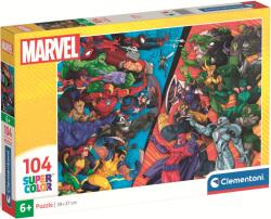 Clementoni Puzzle pentru copii Clementoni din 104 piese - Eroi vs. Răufăcători (25061) Puzzle