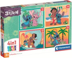Clementoni Puzzle pentru copii Clementoni 4 în 1 - Stitch (21745)
