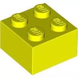 LEGO® 3003c236 - LEGO neon sárga kocka 2 x 2 méretű (3003c236)