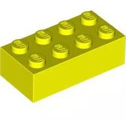 LEGO® 3001c236 - LEGO neon sárga kocka 2 x 4 méretű (3001c236)