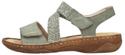 RIEKER Sandale dama, Rieker, V2862-52-Verde, casual, piele ecologica, cu talpa joasa, verde (Marime: 41)
