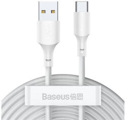 Baseus Simple Wisdom USB / USB-C töltő- és adatkábel, 1, 5m, fehér (2db) - ionstore
