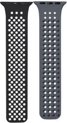 Phoner Spike Apple Watch szilikon szíj, 38/40/41mm, fekete/szürke - ionstore