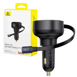 Baseus Enjoyment Pro autós töltő USB-C - Lightning kábellel, 55W, fekete