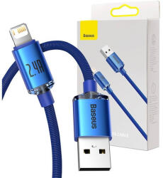 Baseus Crystal Shine USB-Lightning kábel, 2.4A, 1.2m, kék