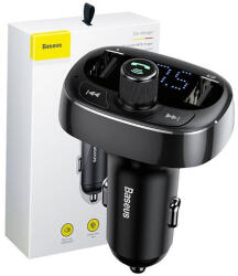 Baseus S-09, bluetooth FM T-típusú Transmitter, fekete