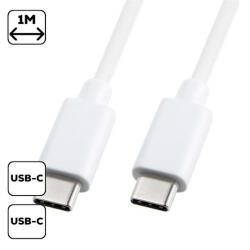 Töltő- és adatkábel USB-C USB-C, 1m, fehér - ionstore