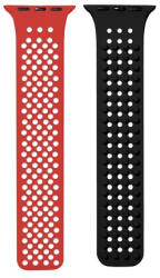 Phoner Spike Apple Watch szilikon szíj, 38/40/41mm, piros/fekete - ionstore