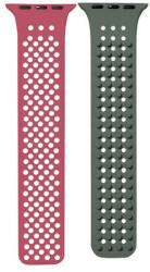  Phoner Spike Apple Watch szilikon szíj, 38/40/41mm, rószaszín/zöld - ionstore