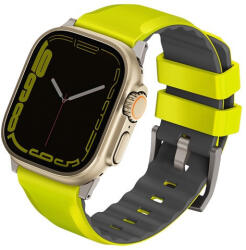 Uniq Linus Airosoft Apple Watch 42/44/45/49mm szilikon szíj, lime zöld - ionstore