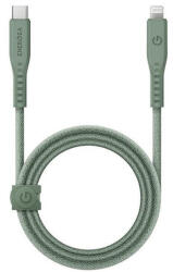 Energea Flow C94 USB-C / Lightning MFI szövet gyorstöltő- és adatkábel, 1.5m, 60W, 3A, zöld - ionstore