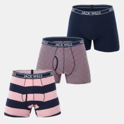 Jack Wills Мъжки боксерки Jack Wills JW Daundley Boxers 3 Pack Mens - PinkNavy Stripe