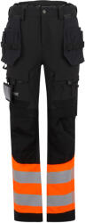 Regatta Unisex felnőtt magas látcsöves munkanadrág 46 fekete|narancssárga|sárga