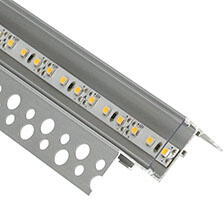 ANRO LED Profile ALP-044 Ezüst - Alumínium profil rejtett élvilágításhoz (Átlátszó búrával) (LP503 - LP-UNICOV2-TRA)