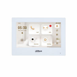 Dahua Dahua IP video kaputelefon - VTH2621GW-P (beltéri egység, 7" touch screen, 1024x600, PoE, SD, I/O, H. 265, fehér) (VTH2621GW-P)