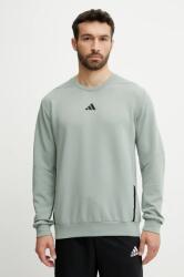 Adidas edzős pulóver Designed for Training zöld, sima, JI8166 - zöld S