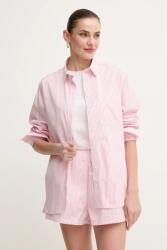 Lacoste pamut ing női, galléros, rózsaszín, relaxed, CF0215 - rózsaszín 40