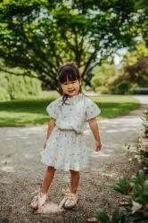 Donsje gyerek szoknya Lindie Skirt Roses fehér, mini, harang alakú, 4096801 - fehér 104