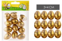  IRIS dekor tojás 12db arany színű 3x4cm (72214) - haztartasibolt