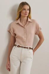 Ralph Lauren len ing galléros, zöld, relaxed, 200699152 - narancssárga S
