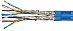 Schrack Cablu S/FTP Cat. 7, 2x(4x2xAWG23/1), 1.0Ghz, LS0H, Dca, 40%, albast (HSKP823HB5)