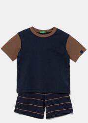 United Colors of Benetton gyerek pamut pizsama 2 db sötétkék, mintás, 30960P08R - sötétkék 122