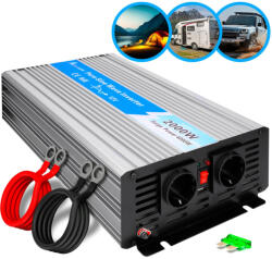 Extralink OPIP-2000W, 12V-230V feszültségátalakító, 2000W, tiszta szinuszhullám