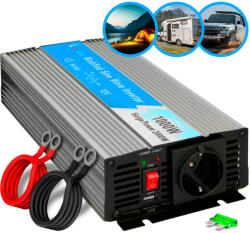 Extralink OPIM-1000W, 12V-os feszültségátalakító, 1000W, módosított szinuszhullám