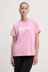 MSGM pamut póló női, rózsaszín, 3841MDM92.257002 - rózsaszín S