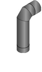 Harvia 115mm 90° fekete színű füstcső Harvia fatüzelésű kályhákhoz
