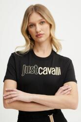 Just Cavalli pamut póló fekete, 78PAHT05 CJ500 - fekete XL