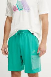 adidas pamut rövidnadrág ALL SZN CB Colorblock zöld, férfi, JN9485 - zöld L