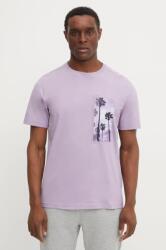 BOSS Green t-shirt lila, férfi, nyomott mintás, 50533233 - lila M