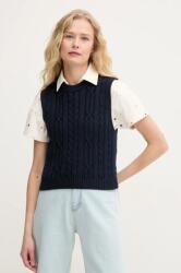 Benetton pamut mellény meleg, női, sötétkék, 1694D10CM - sötétkék M