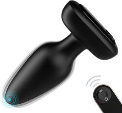AnalTech Visual Vibrating Plug - vibráló anális kényeztető fekete - pajkospajtas