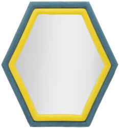 Mauro Ferretti Fali tükör tony kék/sárga bársony 75x4x80cm (066123000B)