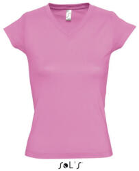 SOL'S Női MOON V-nyakú rövid ujjú pamut póló, SOL'S SO11388, Orchid Pink-XL (so11388op-xl)